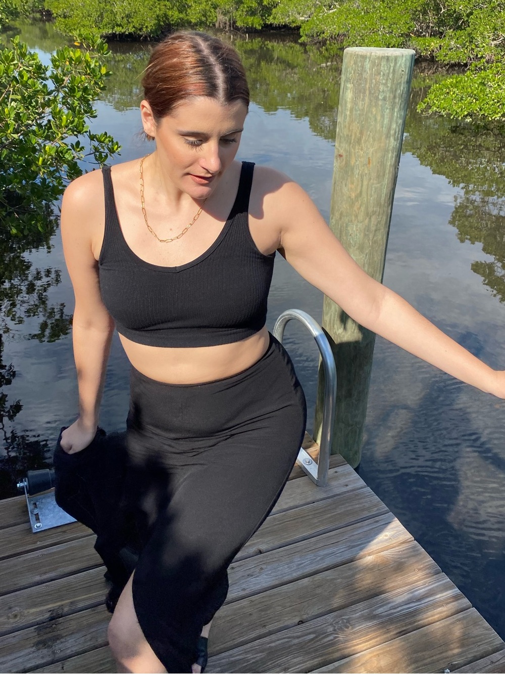 Reformation Black High-Slit Skirt - Picture 4 of 6